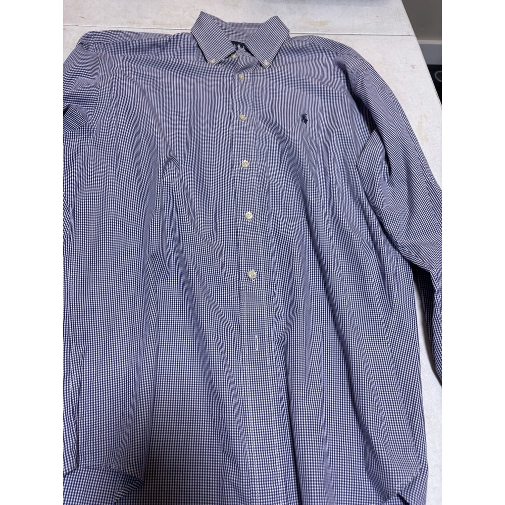 Vintage Polo Ralph Lauren Blake Checked Long Sleeve Casual‎ Dress Shirt Size 15